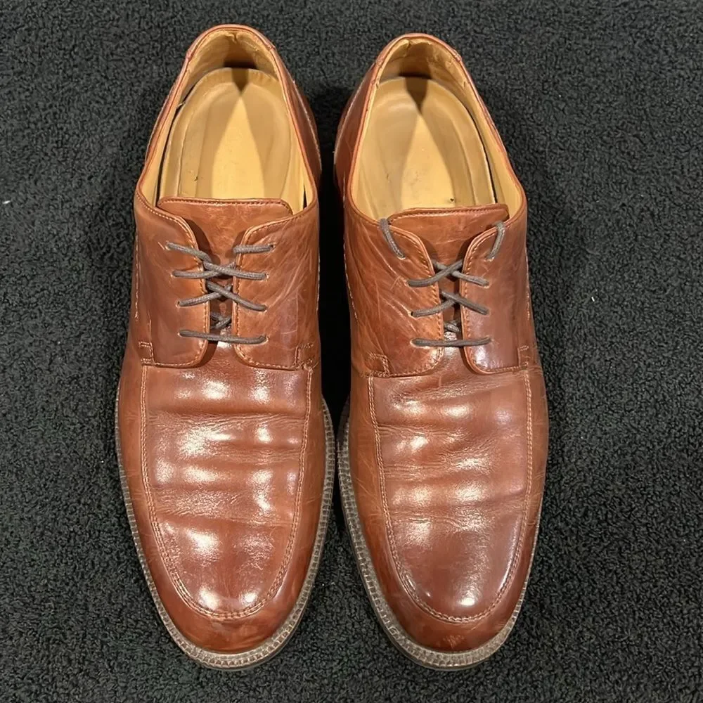 🔥🔥 JOHNSTON & MURPHY MEN'S BROWN Leather SIGNATURE SERIES Derby Dress Shoes 9M